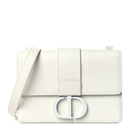 Christian Dior Ultra Matte Grained Calfskin 30 Montaigne Flap Bag White 1 of 12