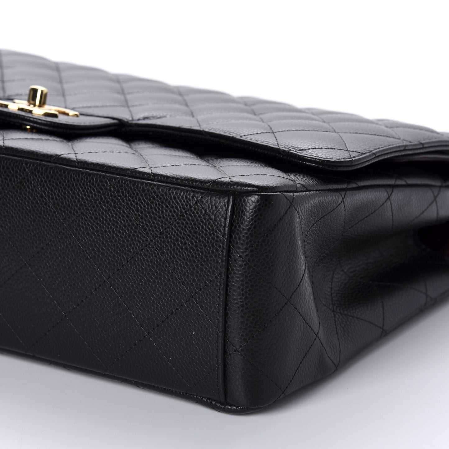 Caviar Quilted Maxi Double Flap Black
