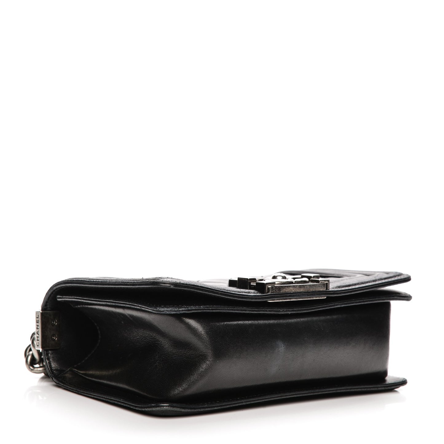 Lambskin Quilted Small Boy Flap Black