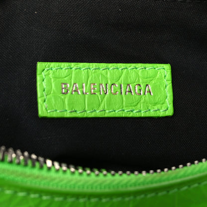 Balenciaga Extra Supple Calfskin Crocodile Embossed XS Le Cagole Shoulder Bag Balenciaga Acid Green 7 of 11