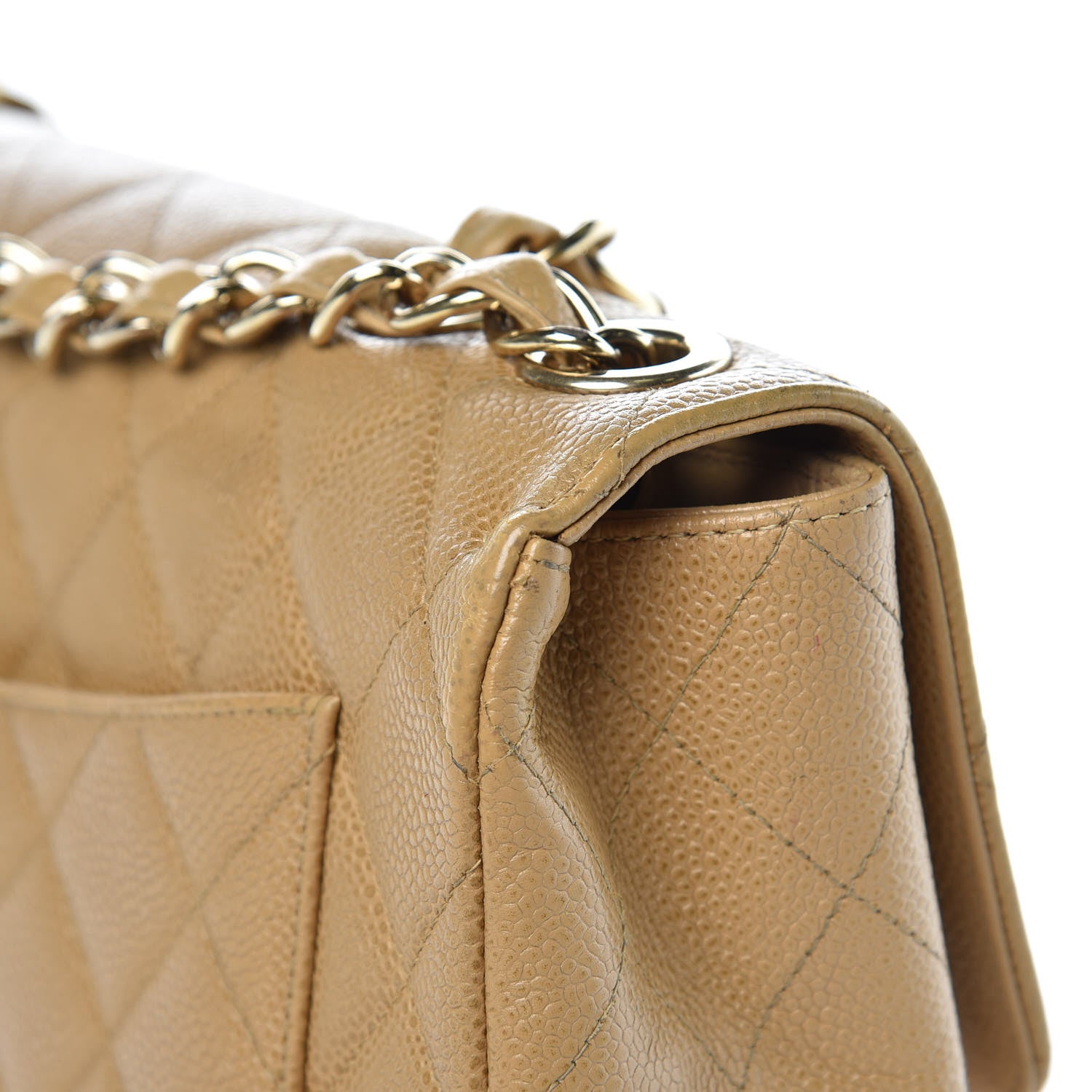 Chanel Caviar Quilted Jumbo Single Flap Beige 10 of 14
