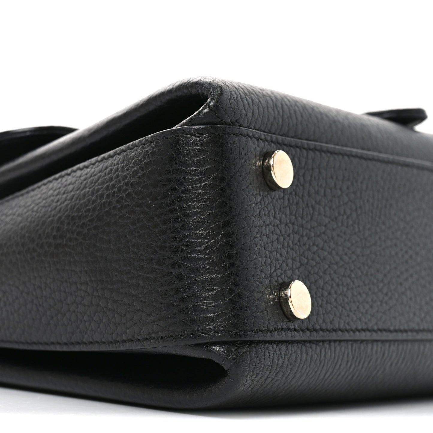 Dollar Calfskin Interlocking G Top Handle Shoulder Bag Black