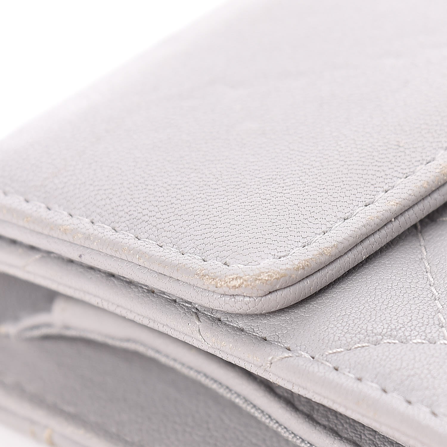 Chanel Lambskin Quilted CC Box Flap Wallet Grey 20 of 23