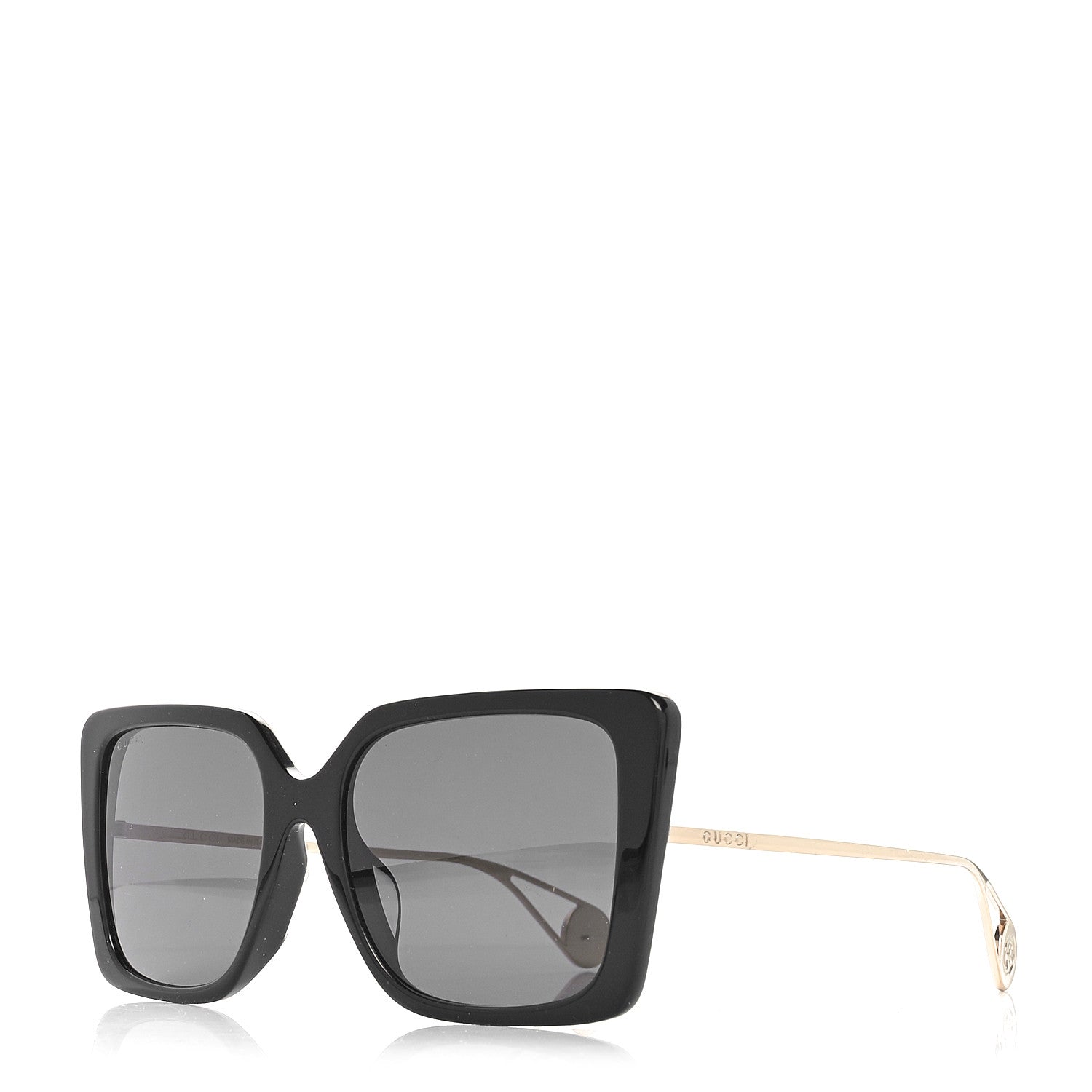 Gucci Acetate Oversize Square Frame GG0435SA Sunglasses Black 1 of 6