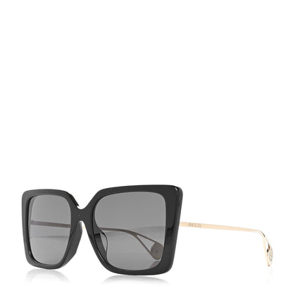 Gucci Acetate Oversize Square Frame GG0435SA Sunglasses Black 1 of 6