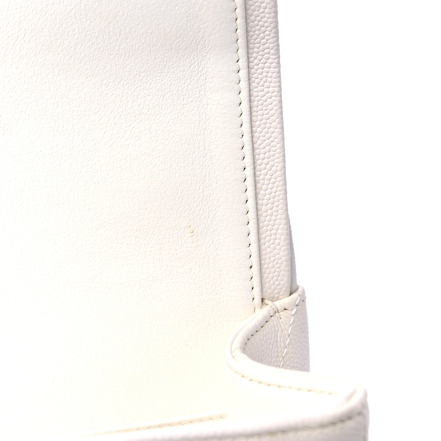 Caviar Quilted Jumbo Double Flap White