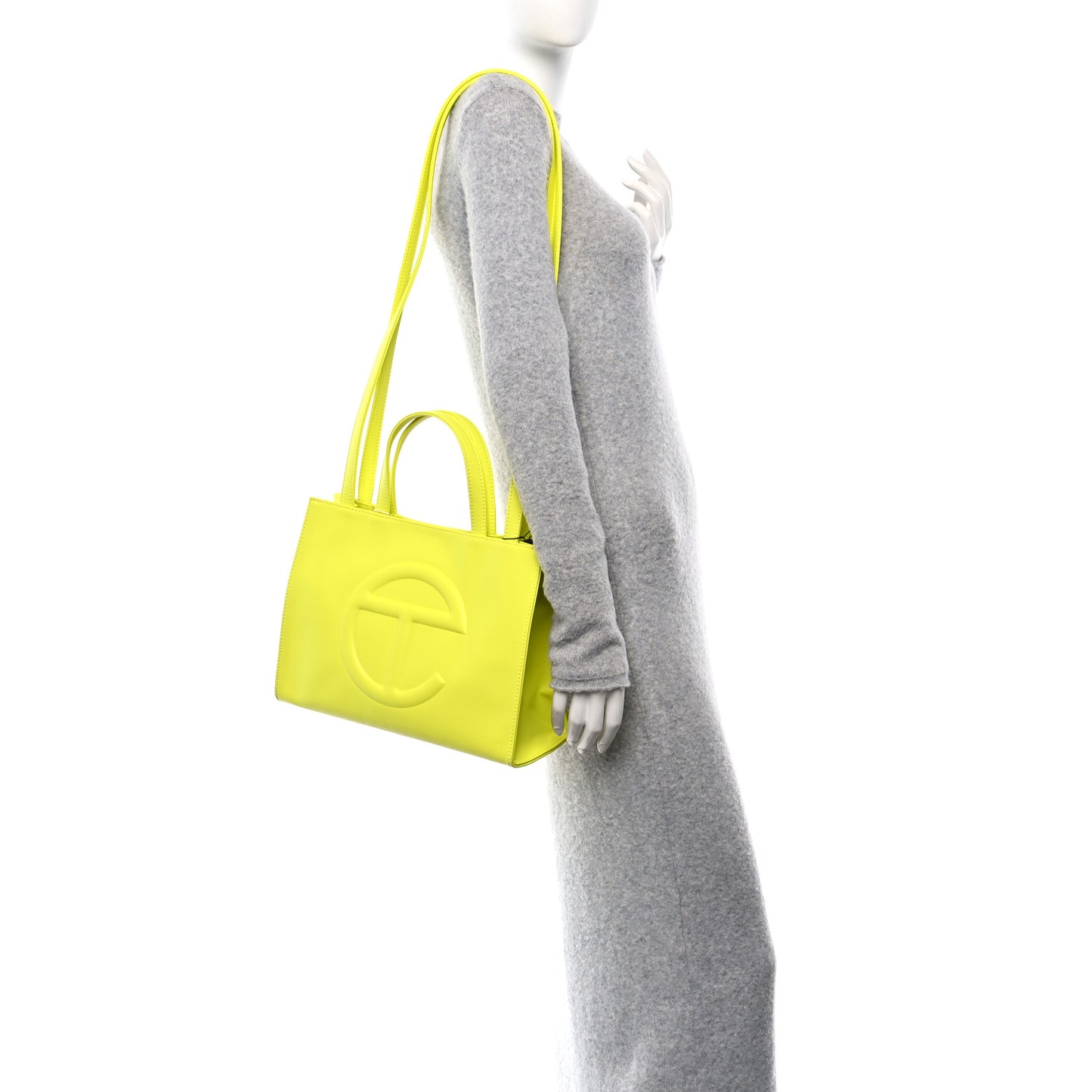 Vegan Leather Shmedium Shopping Bag Highlighter Yellow