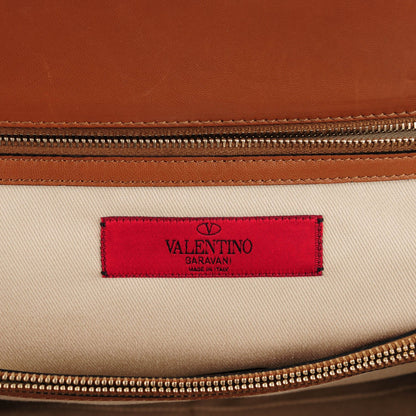 Valentino Garavani Vitello Lace Demetra Satchel Cognac 7 of 8