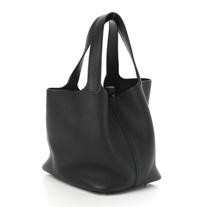 Hermes Taurillon Clemence Picotin Lock 22 MM Black 3 of 10