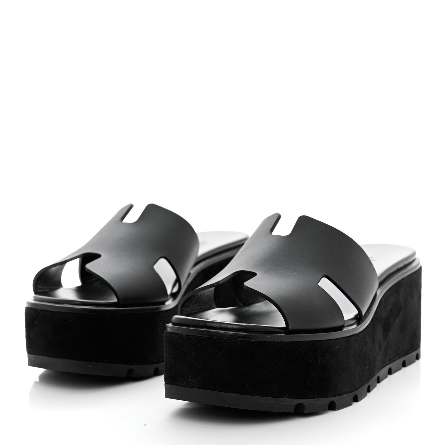Calfskin Suede Eze 30 Sandals 39 Black