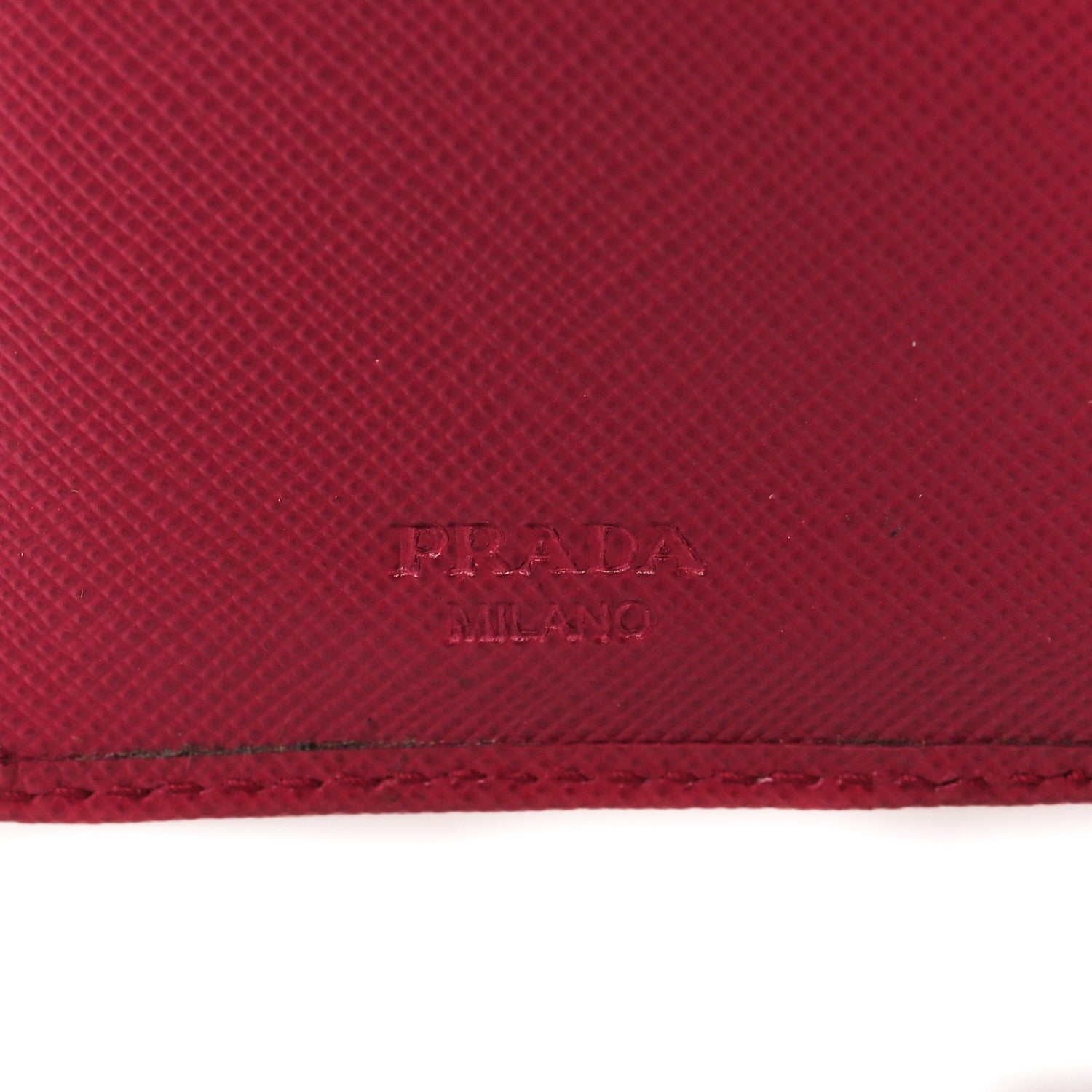 Prada Saffiano Metal Compact Wallet Peonia 6 of 7