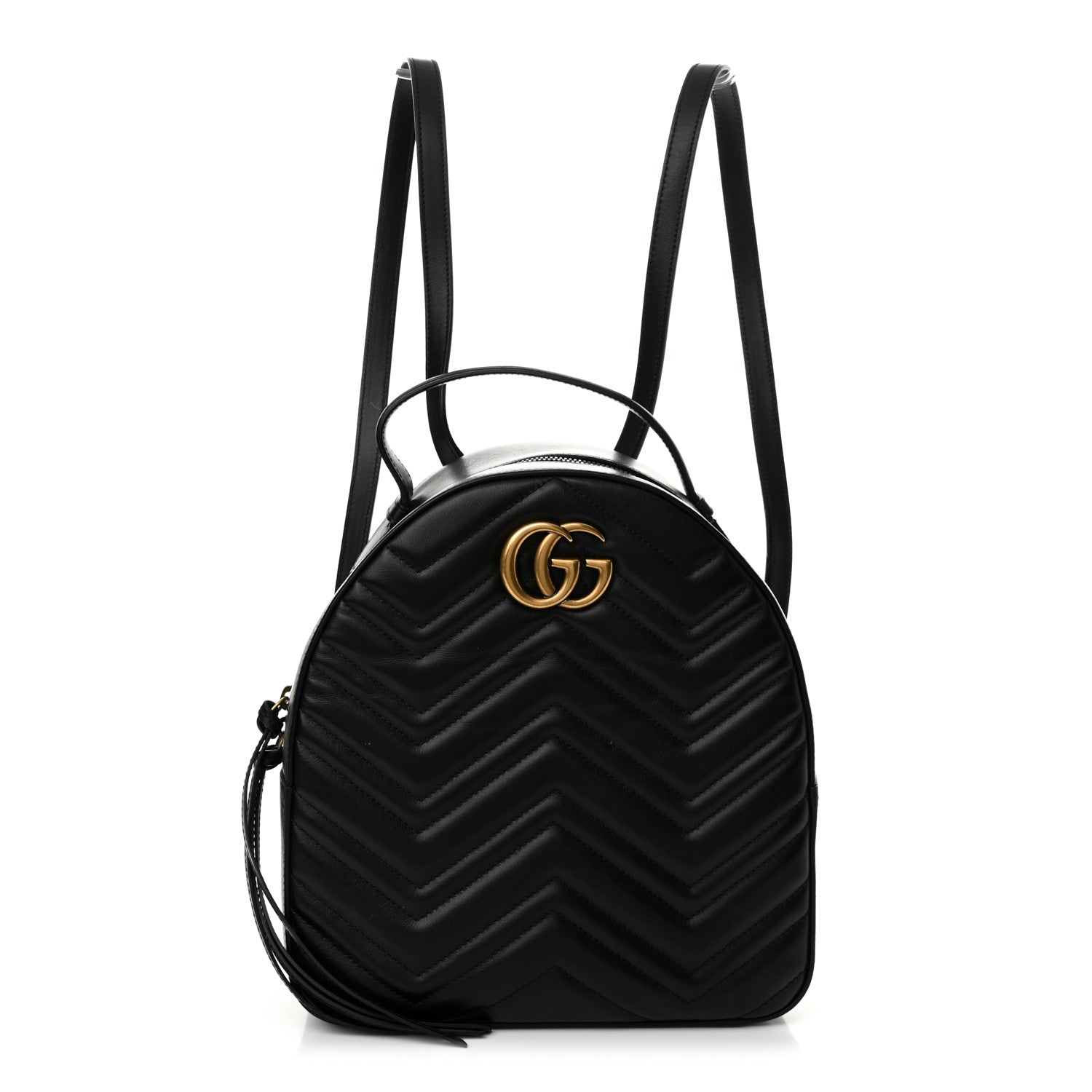 Gucci Calfskin Matelasse GG Marmont Dome Backpack Black 1 of 14