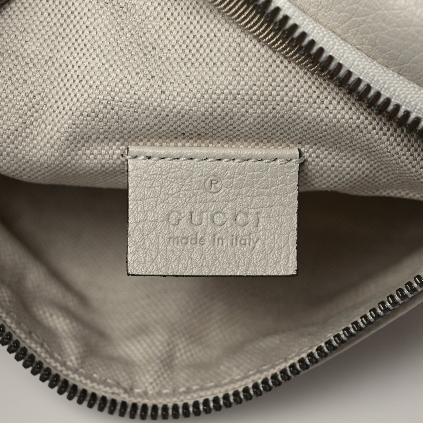 Grained Calfskin Small Logo Belt Bag White
