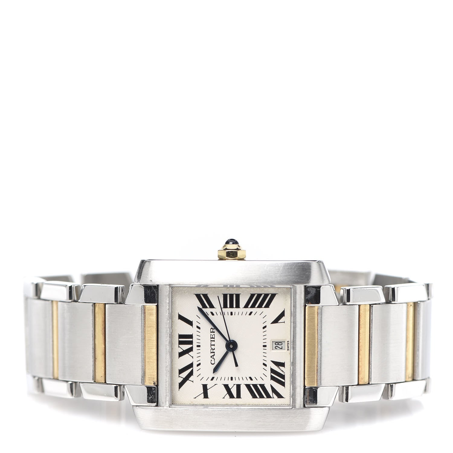 Cartier Stainless Steel 18K Yellow Gold 28mm Tank Francaise Automatic Watch 3 of 6
