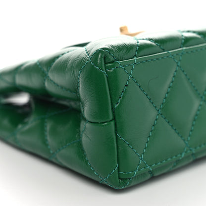 Chanel Shiny Aged Calfskin Quilted Nano Kelly Shopper Green 9 of 11