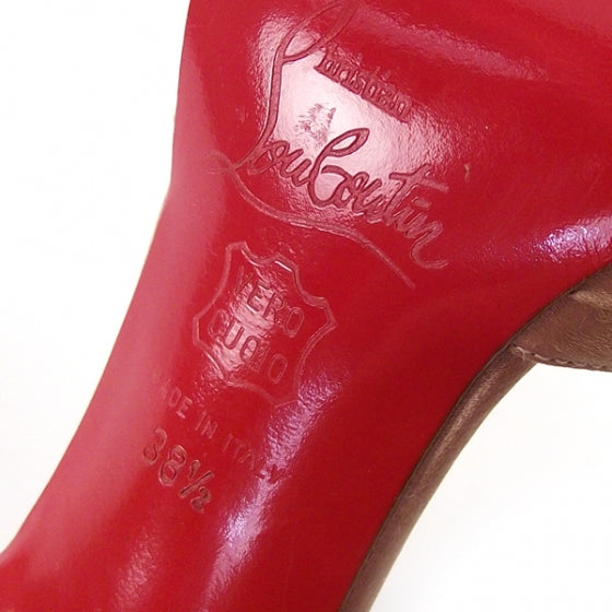 Satin Snakeskin Peep Toe Pumps 38.5