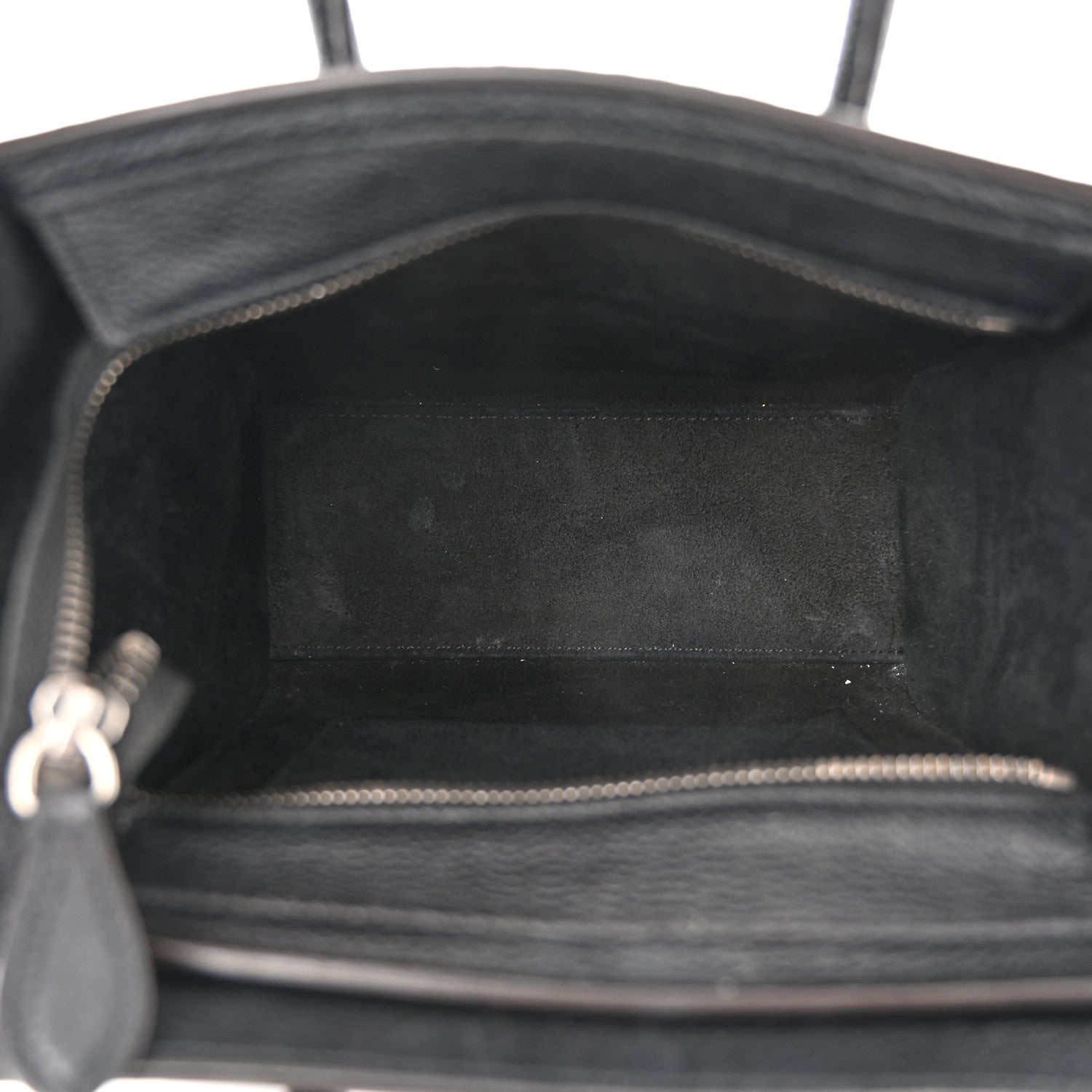 Celine Drummed Calfskin Nano Luggage Black 5 of 10