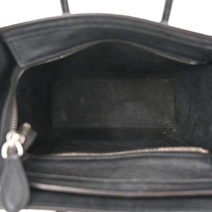 Celine Drummed Calfskin Nano Luggage Black 5 of 10