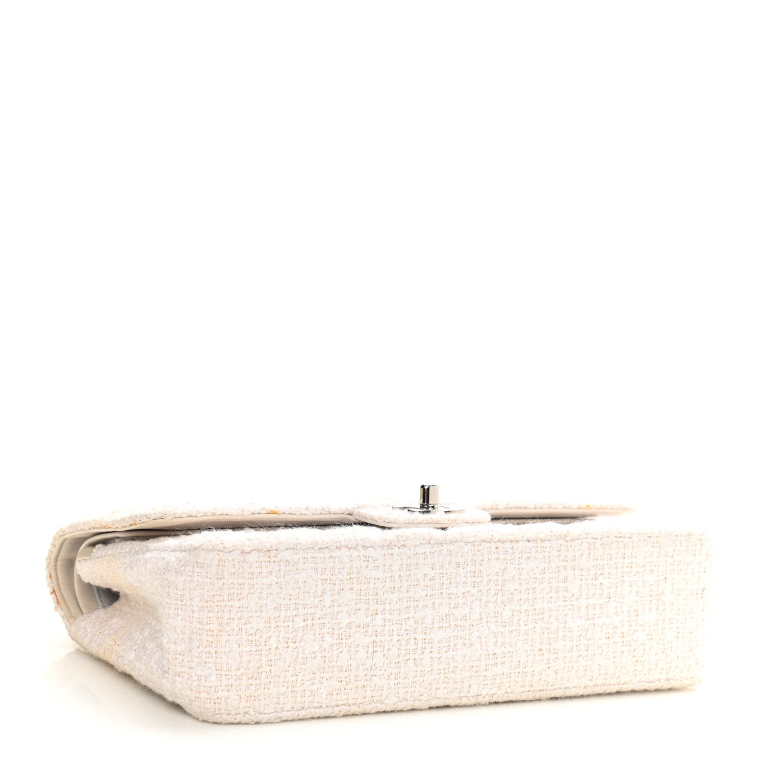 Chanel Tweed Medium Double Flap White 4 of 17