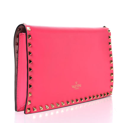 Valentino Garavani Nappa Rockstud Wristlet Clutch Fuxia Fluo 3 of 8