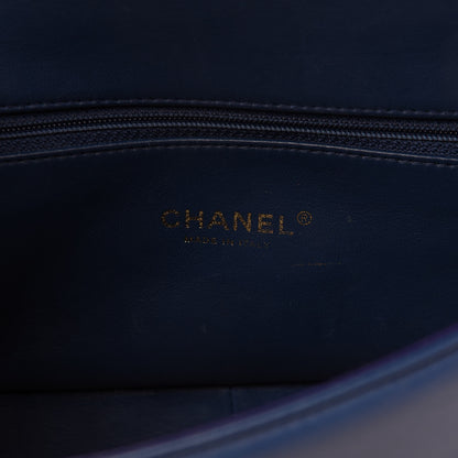 Chanel Lambskin Small Carry Chic Flap Blue 8 of 11