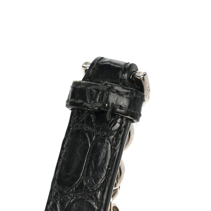 Christian Dior Calfskin Crocodile Embossed Small Diorama Flap Bag Black 18 of 20