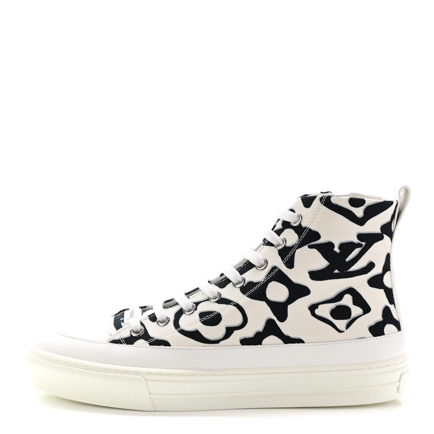 Louis Vuitton X UF Calfskin Tufted Monogram Stellar Sneaker Boots 37 White Black 1 of 9