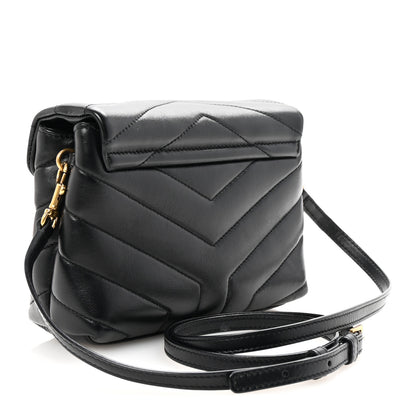 Saint Laurent Calfskin Y Quilted Monogram Toy Loulou Crossbody Bag Black 3 of 9