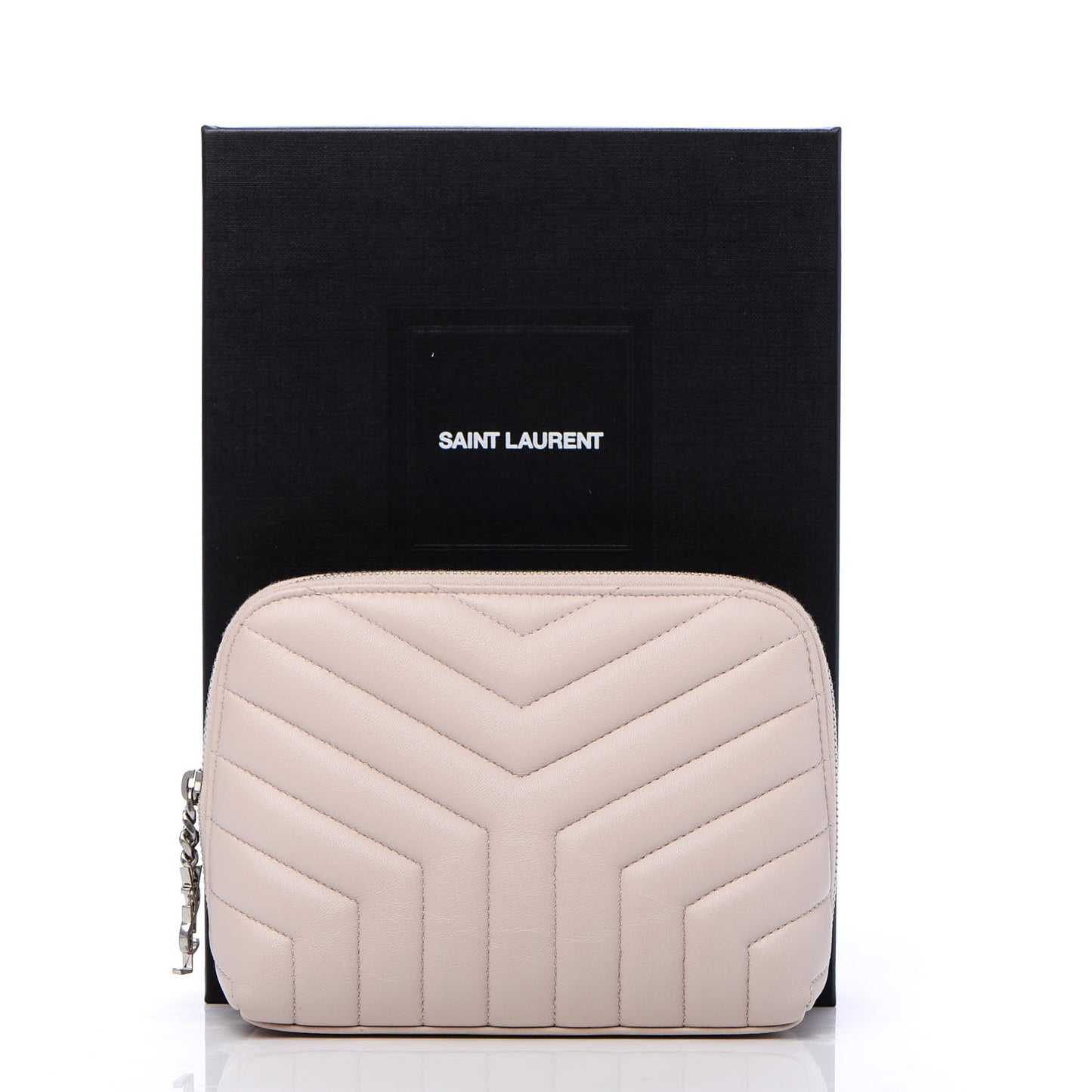 Lambskin Matelasse Cosmetic Case Ivory