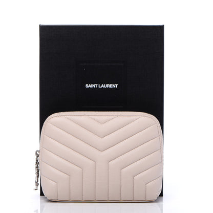 Saint Laurent Lambskin Matelasse Cosmetic Case Ivory 10 of 10