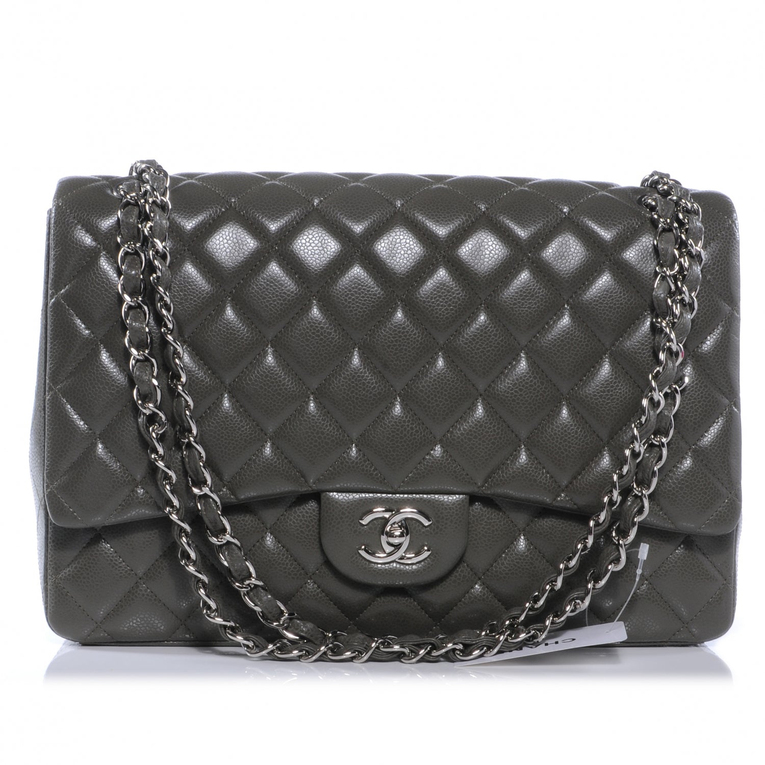Chanel Caviar Maxi Single Flap Grey 1 of 9