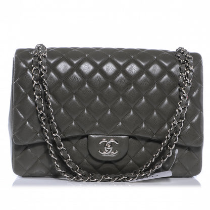 Chanel Caviar Maxi Single Flap Grey 1 of 9
