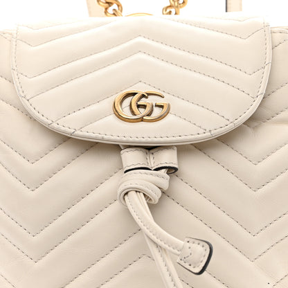 Gucci Calfskin Matelasse GG Marmont Flap Backpack White 8 of 10