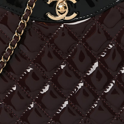 Chanel Patent Calfskin Quilted Mini 31 Shopping Bag Burgundy Black 8 of 11