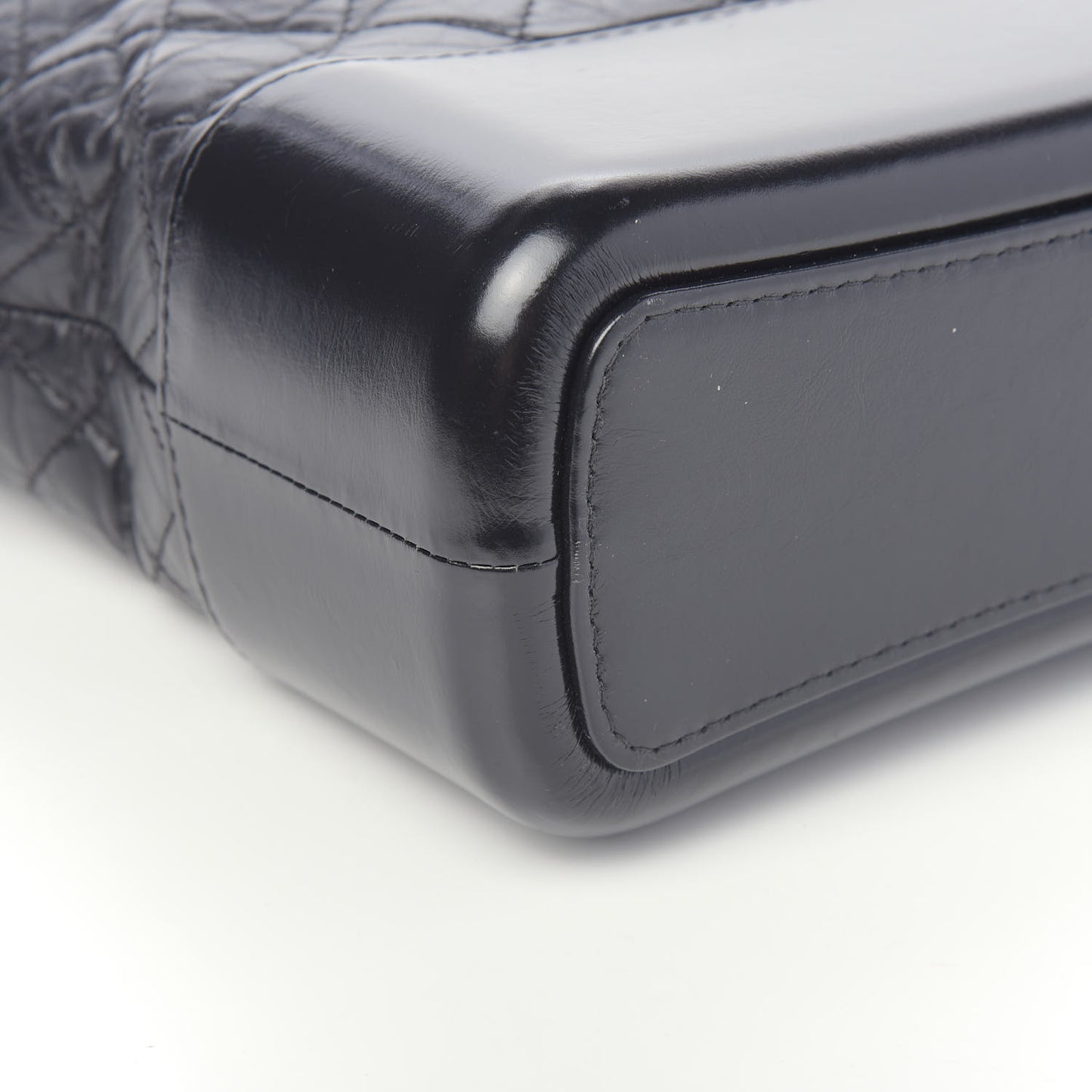 Aged Calfskin Quilted Medium Gabrielle Hobo Black