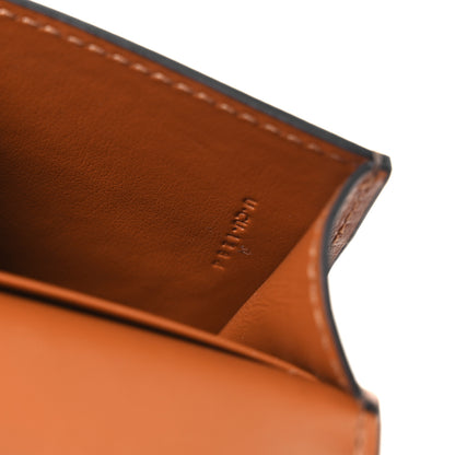 Celine Triomphe Canvas Calfskin Flap Card Holder Tan 8 of 9