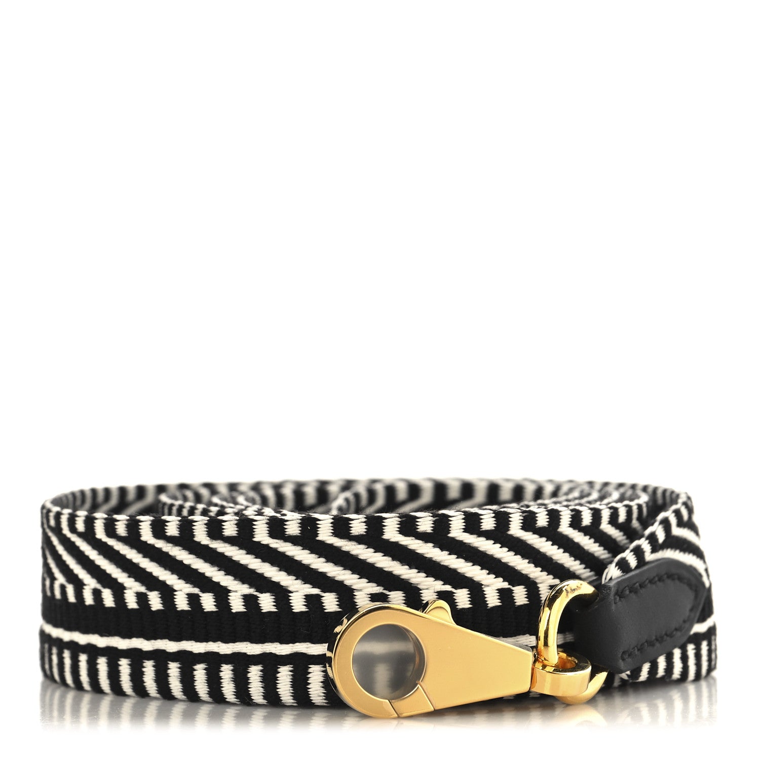 Hermes Toile Swift 25mm Sangle Cavale Shoulder Strap Black Ecru 1 of 6