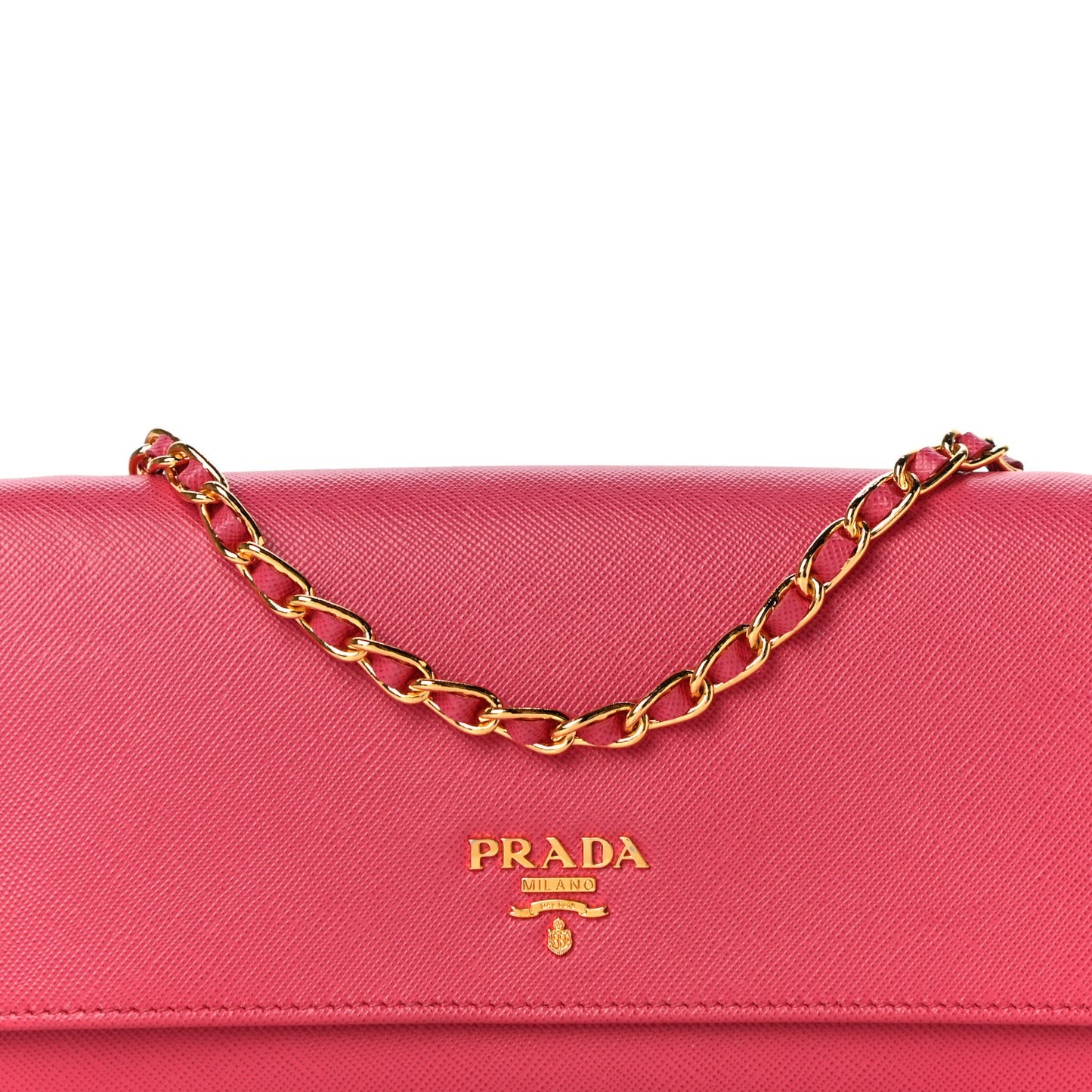 Saffiano Metal Oro Chain Wallet Peonia