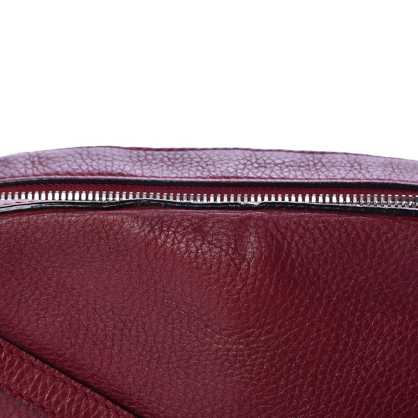 Pebbled Calfskin Studded Small Soho Disco Bag Soft Burgundy
