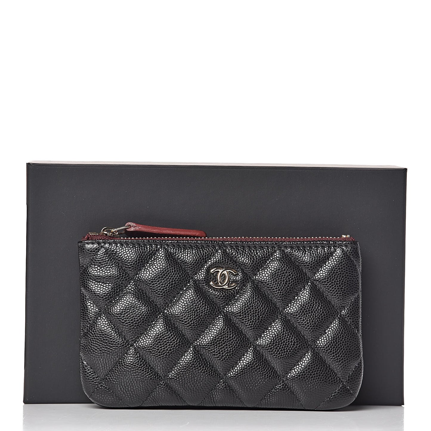 Caviar Quilted Small Cosmetic Case Black