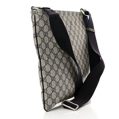 Gucci GG Plus Monogram Large Flat Messenger Bag Beige Blue 3 of 10