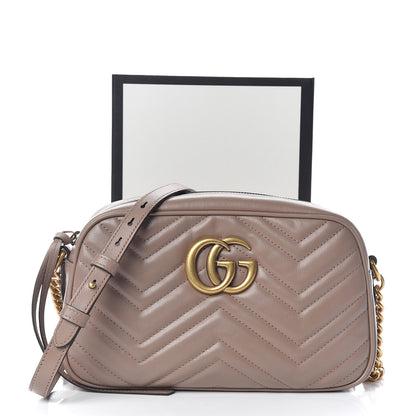 Gucci Calfskin Matelasse Small GG Marmont Chain Shoulder Bag Porcelain Rose 10 of 10