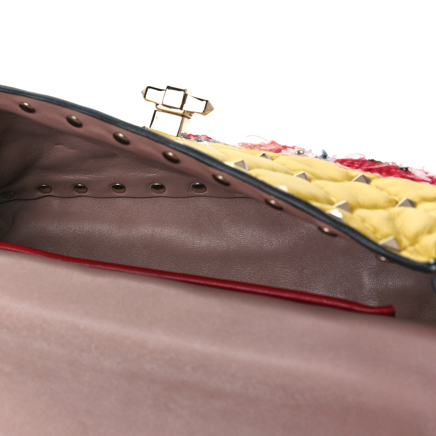 Valentino Garavani Nappa Sequin Flower Small Rockstud Spike Shoulder Bag Multicolor 5 of 8