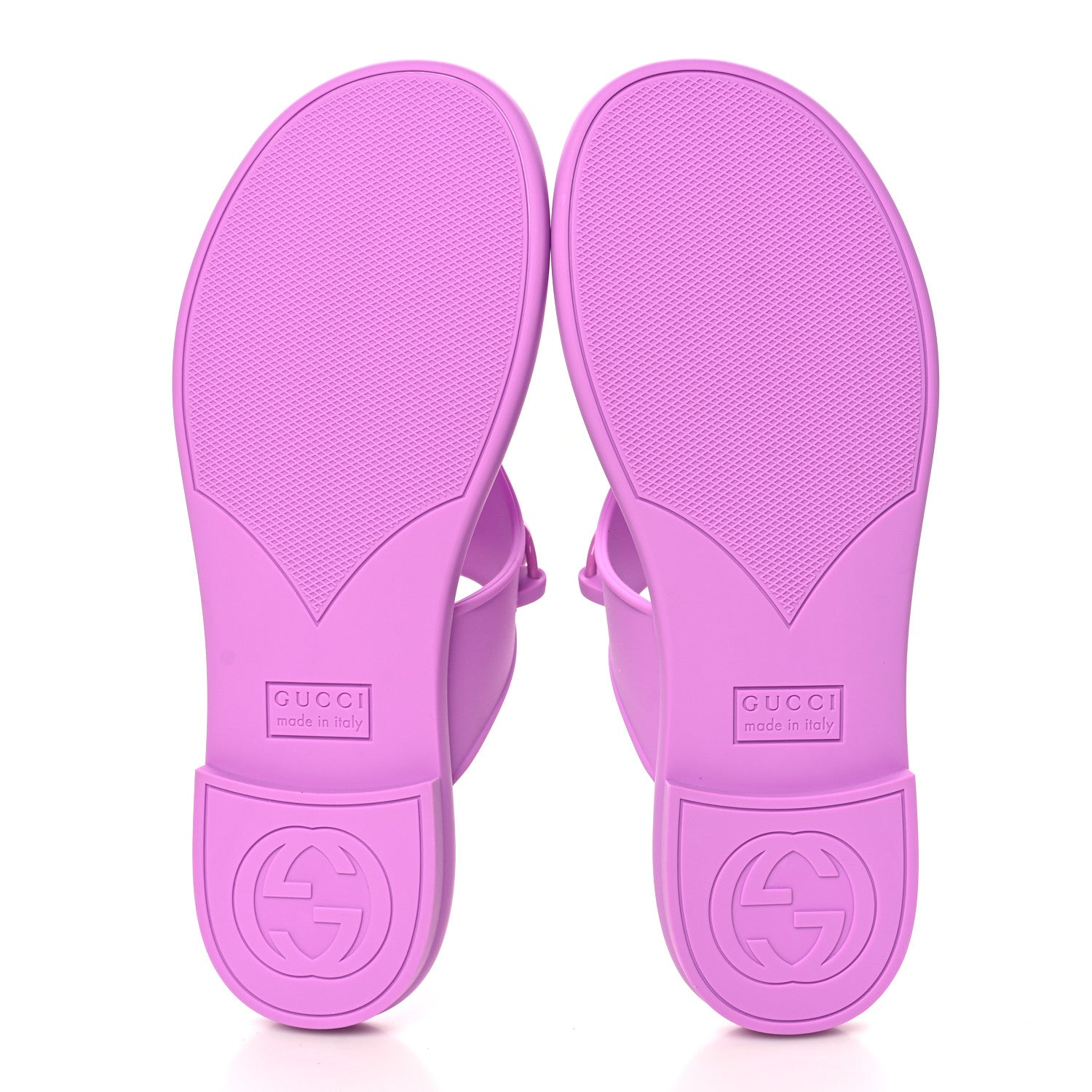 Gucci Rubber Womens Horsebit Thong Sandals 38 Candy Mousse 6 of 9