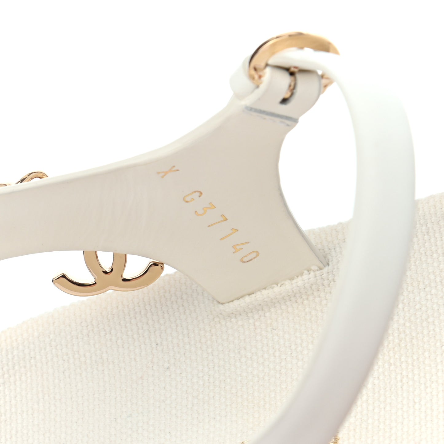 Calfskin Chain Platform Sandals 41 White