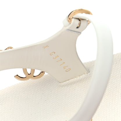 Chanel Calfskin Chain Platform Sandals 41 White 8 of 8