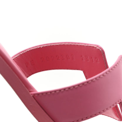 Hermes Box Calfskin Oran Sandals 36.5 Rose Pétale 9 of 9