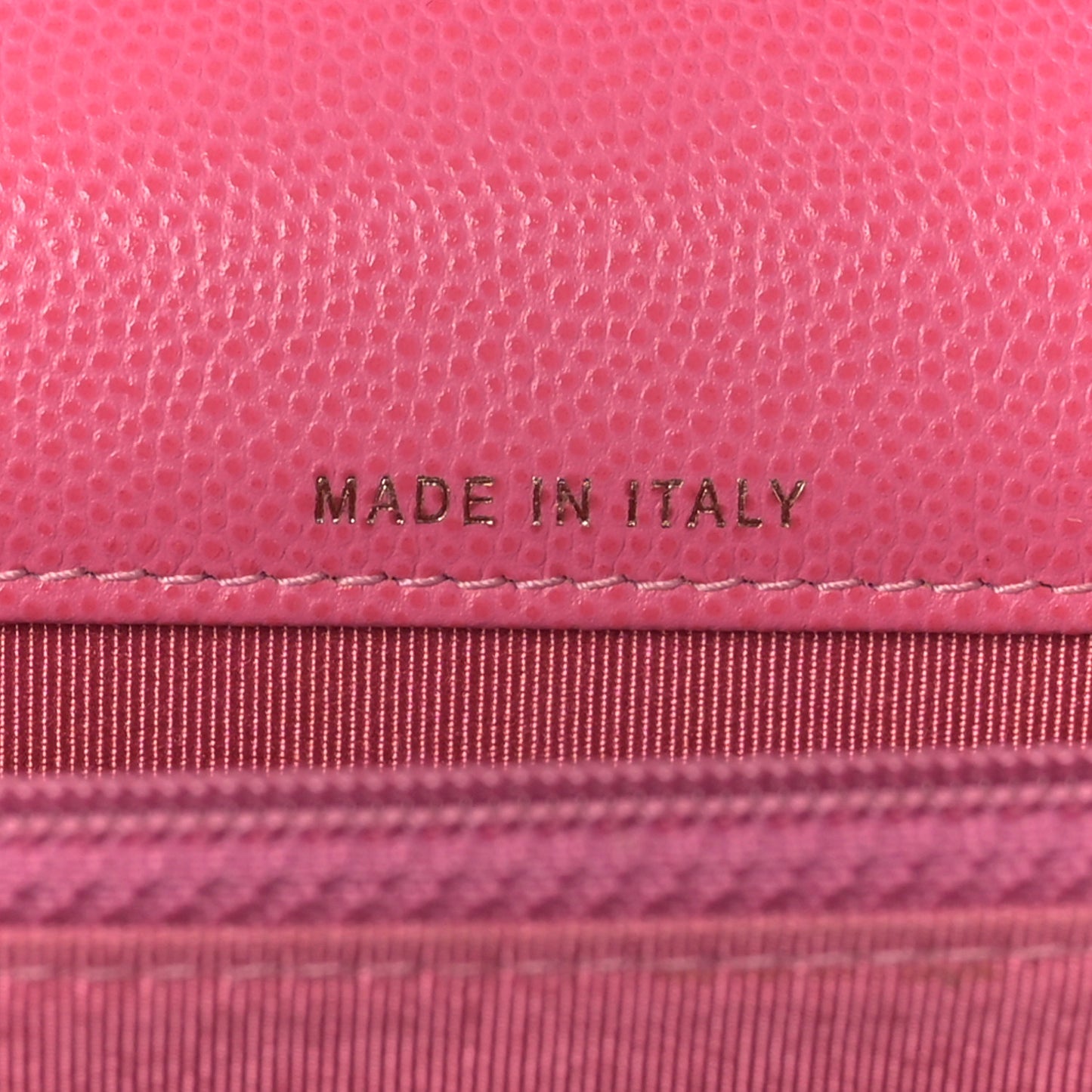 Caviar Quilted Square Wallet On Chain WOC Pink