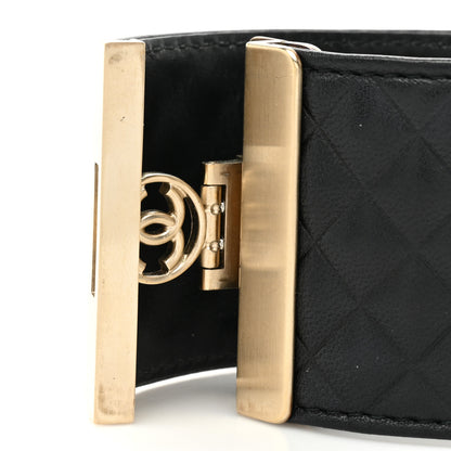 Chanel Calfskin Quilted CC Wide Cuff M Black 4 of 5