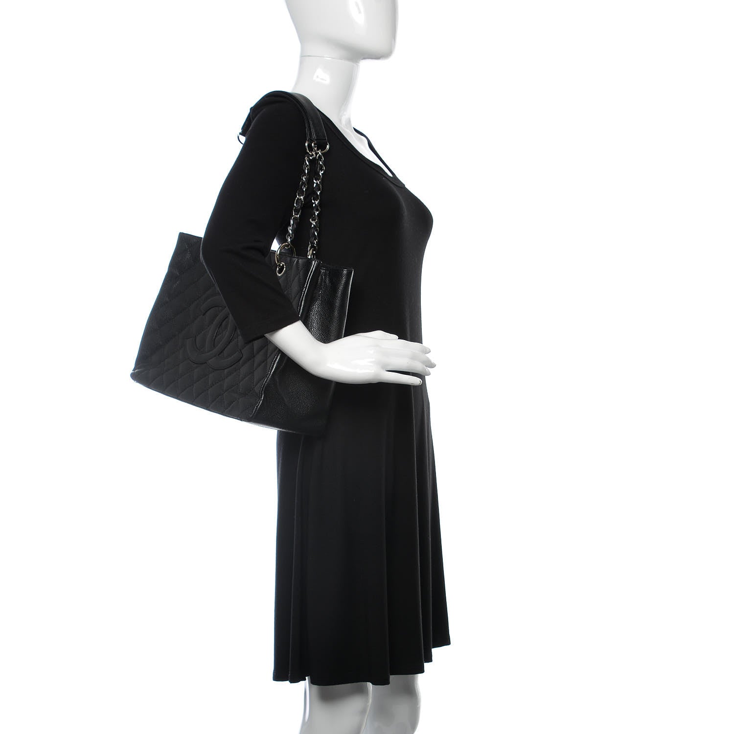 Chanel Caviar Quilted Grand Shopping Tote GST Black 2 of 12
